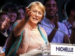 Michelle Bachelet ofrece un discurso luego de ganar las elecciones presidenciales para el periodo 2014-2018. EFE /