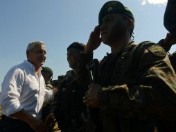 Pérez Molina inaugura el cuerpo militar que se deplegará en San Marcos, fronterizo con México. AFP /