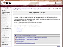 El IFE dispuso un micrositio en su página web para conocer las etapas y los requisitos del proceso de registro. Tomada de ife.org.mx. ESPECIAL /