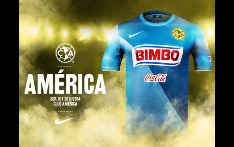 Una indumentaria en distintos tonos de azul inspirada en los inicios del equipo de Coapa. Imagen: @CF_America. ESPECIAL /