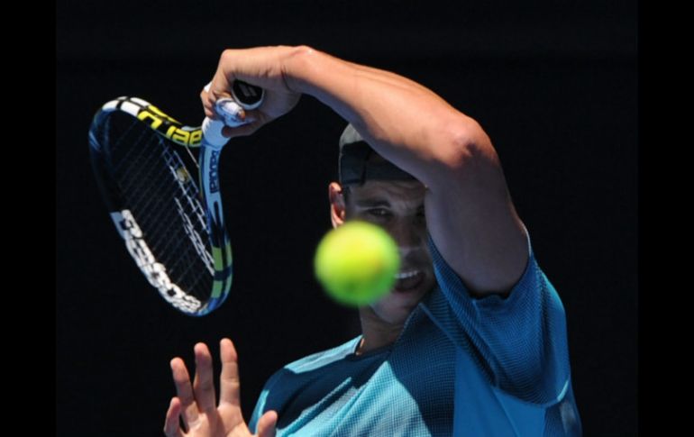 El español Rafael Nadal, durante un entrenamiento previo al Abierto de Australia en Melbourne. EFE /