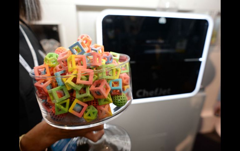 La compañía 3D Systems mostró la impresora ChefJet para alimentos, la primera en su tipo aprobada para uso en restaurantes. AFP /