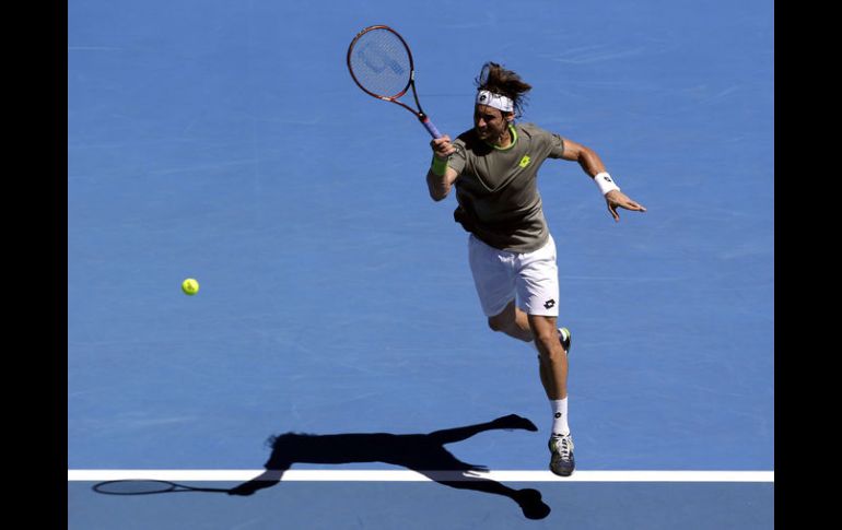 El tenista español David Ferrer durante la primera ronda del Abierto de Australia en Melbourne. EFE /