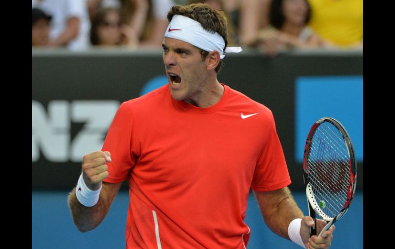 El tenista argentino Juan Martín del Potro celebra un punto contra Rhyne Williams AFP /