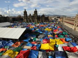 La CNTE fue evacuada del Zócalo el pasado 13 de septiembre con la intervención de la Policía Federal. ARCHIVO /