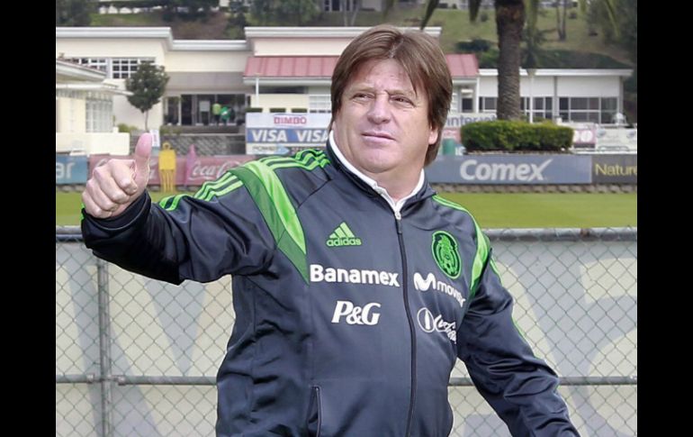 Miguel Herrera, durante la presentación del plan de trabajo del Tri. NTX /