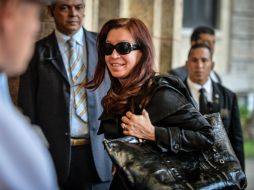 La presidenta argentina, Cristina Fernández, a su llegada al Hotel Nacional de Cuba. AFP /