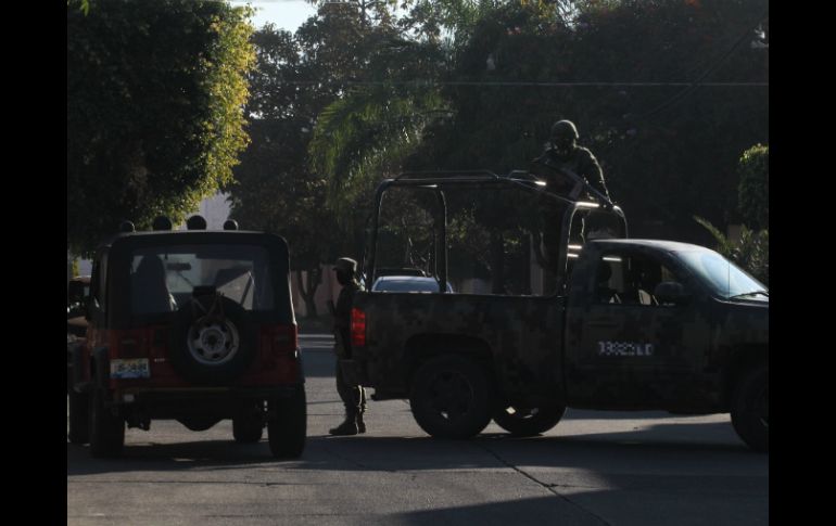 Imagen que muestra a elementos militares, durante el operativo en el municipio de Zapopan. ESPECIAL /