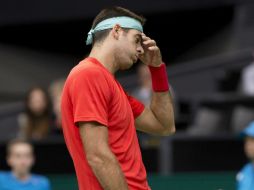 Juan Martín del Potro, durante el partido de cuartos de final del torneo de tenis de Rotterdam. EFE /