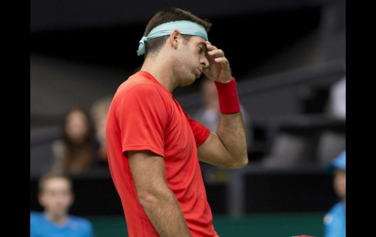 Juan Martín del Potro, durante el partido de cuartos de final del torneo de tenis de Rotterdam. EFE /