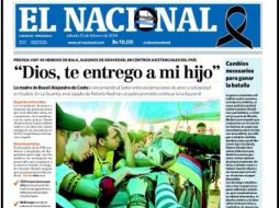 ''El Nacional'' sale a relucir su información en un sólo cuerpo, debido a la crisis de papel en Venezuela. Foto: @pedroluisflores. ESPECIAL /