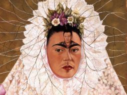 Aspecto de la obra de Frida Kahlo titulada 'Diego en mi pensamiento'. ARCHIVO /