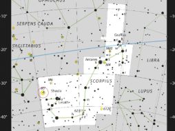 El Observatorio Europeo Austral da a conocer el mapa del cúmulo estelar Messier 7. EFE /