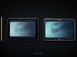 En la publicidad de la Galaxy Tab, usa de referencia un lápiz, como lo hace Apple con el iPad Air. ESPECIAL /