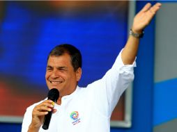 El presidente Rafael Correa, inaugura los comicios con una ceremonia especial. EFE /