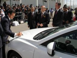 El Presidente Enrique Peña Nieto, acompañó a los directivos de la firma japonesa en la inauguración oficial del complejo. NTX /