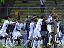 Los jugadores de Atlante celebran su victoria sobre Monarcas. MEXSPORT /