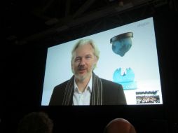 Assange habló principalmente sobre la vigilancia gubernamental a través de internet. AP /