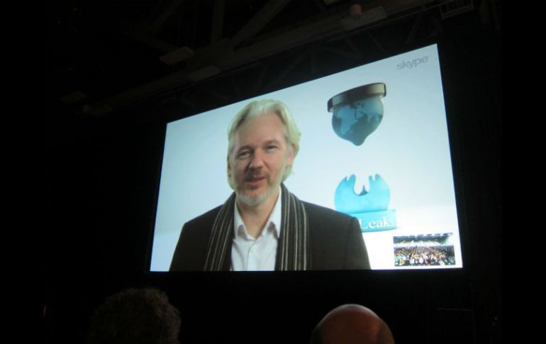 Assange habló principalmente sobre la vigilancia gubernamental a través de internet. AP /