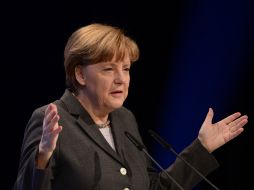 Merkel durante la ceremonia de apertura de la feria informática CeBIT. AFP /