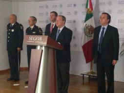 Monte Alejandro Rubido, en conferencia de prensa donde da a conocer la muerte de Nazario Moreno. TOMADA DE @Comisionadomich  /