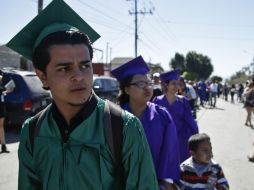 Dreamers de México, Colombia y Perú participaron en el movimiento en Tijuana. AP /