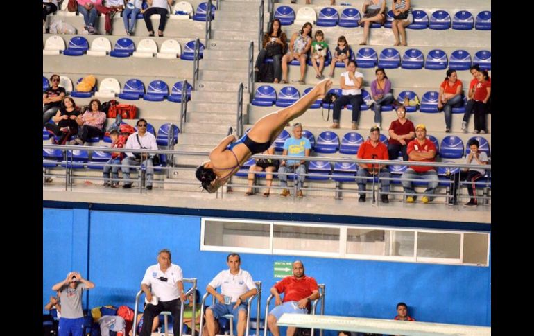 La prueba de trampolín de un metro categoría 14-15 años fue el más destacado por los jaliscienses. Foto: @CodeJalisco. ESPECIAL /