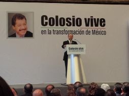 ''#ColosioVive en la determinación para mover los obstáculos para modernizar México'', dice Adrian Gallardo.  Foto: @FColosioAC. ESPECIAL /