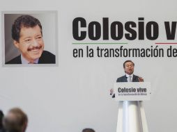 César Camacho emite un mensaje por el 20 aniversario luctuoso del ex candidato presidencial Luis Donaldo Colosio. SUN /