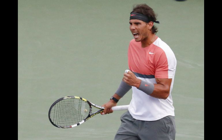 Nadal celebra su triunfo en el Abierto de Miami, al derrotar al uzbeco Denis Istomin. EFE /