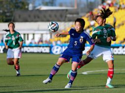 Acción de juego entre seleccionadas de México y Japón. ESPECIAL /