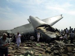 El Hércules C-130 J se estrelló a unos 72 kilómetros de la ciudad de Gwailor. AFP /