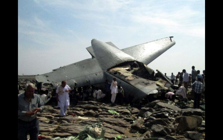 El Hércules C-130 J se estrelló a unos 72 kilómetros de la ciudad de Gwailor. AFP /