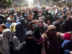 Miles de manifestantes se oponen a la candidatura presidencial del excomandante Abdel Fatth al-Sisi. AP /