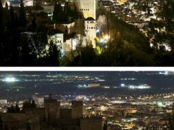 La Alhambra, de Granada es uno de los grandes monumentos que ha participado en la campaña 'Hora del Planeta'. EFE /