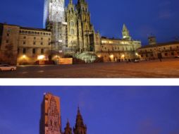 La Catedral de Santiago se unió a la 'Hora del Planeta'. EFE /