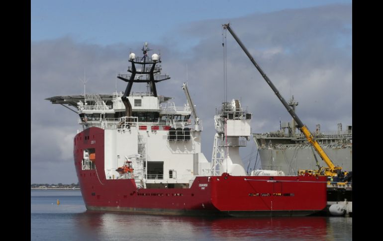 El 'Ocean Shield' australiano está equipado con un buscador especial de cajas negras suministrado por EU. EFE /