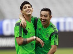 Alan Pulido y Fabián estarán mañana en el once inicial contra Estados Unidos. NTX /