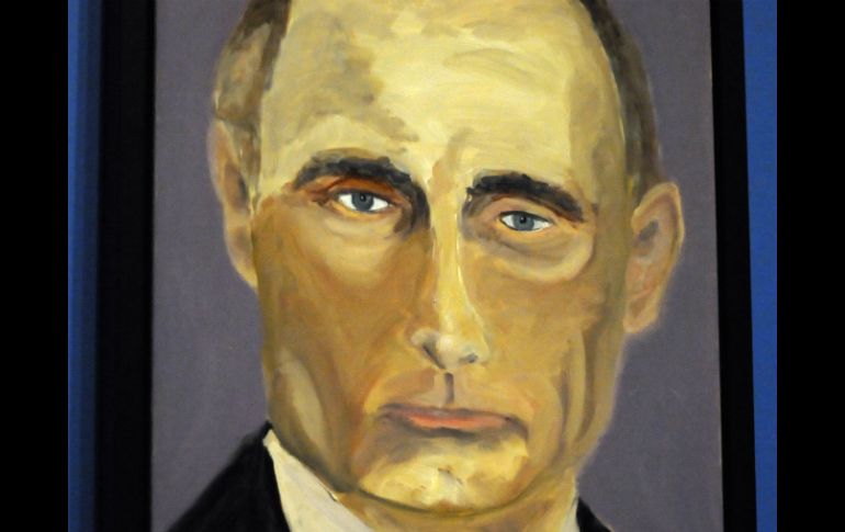 Este es el retrato que el ex presidente George W. Bush hizo del mandatario ruso, Vladimir Putin. AP /