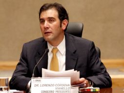 El presidente del INE, Lorenzo Córdova, afirmó el apego irrestricto a la ley. NTX /