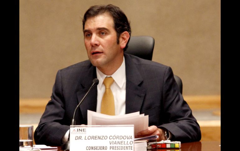 El presidente del INE, Lorenzo Córdova, afirmó el apego irrestricto a la ley. NTX /