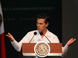 El mandatario, enrique Peña Nieto, encabeza la clausura de la 77 Convención Bancaria en Acapulco, Guerrero. NTX /