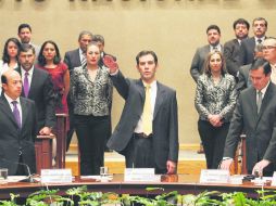 Lorenzo Córdova Vianello rinde protesta como el primer consejero presidente del Instituto Nacional Electoral. NTX /