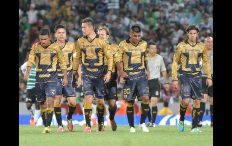 Tras perder ante el Santos, Pumas debe ganar para recuperar su lugar en la tabla. MEXSPORT /