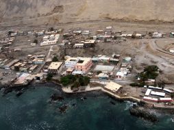 Vista aérea de la localidad de Pisagua, a unos 150 kilómetros al norte de Iquique. EFE /