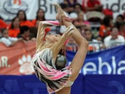 La gimnasta participará  en el evento deportivo celebrado en Italia del 11 al 13 de abril. ESPECIAL /