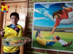 Falcao difunde una pintura que realizó Emanuel Ceron. El lienzo muestra al ''Tigre'', lesionado, mientras una mano divina lo asiste. ESPECIAL /