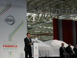 El Jefe Ejecutivo de la Alianza Renault-Nissan, Carlos Ghosn inagurando la manofacturera que generará mil 500 empleos.  /