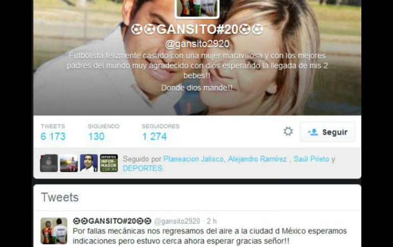 'Gansito' Hernández da la información en su cuenta de Twitter. ESPECIAL /