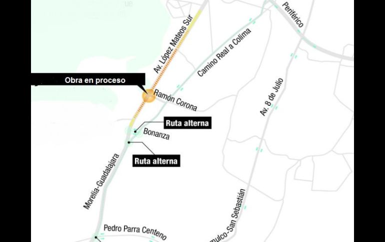 Desde el lunes pasado los cuatro carriles centrales fueron cerrados para construir el desnivel del nodo.  /